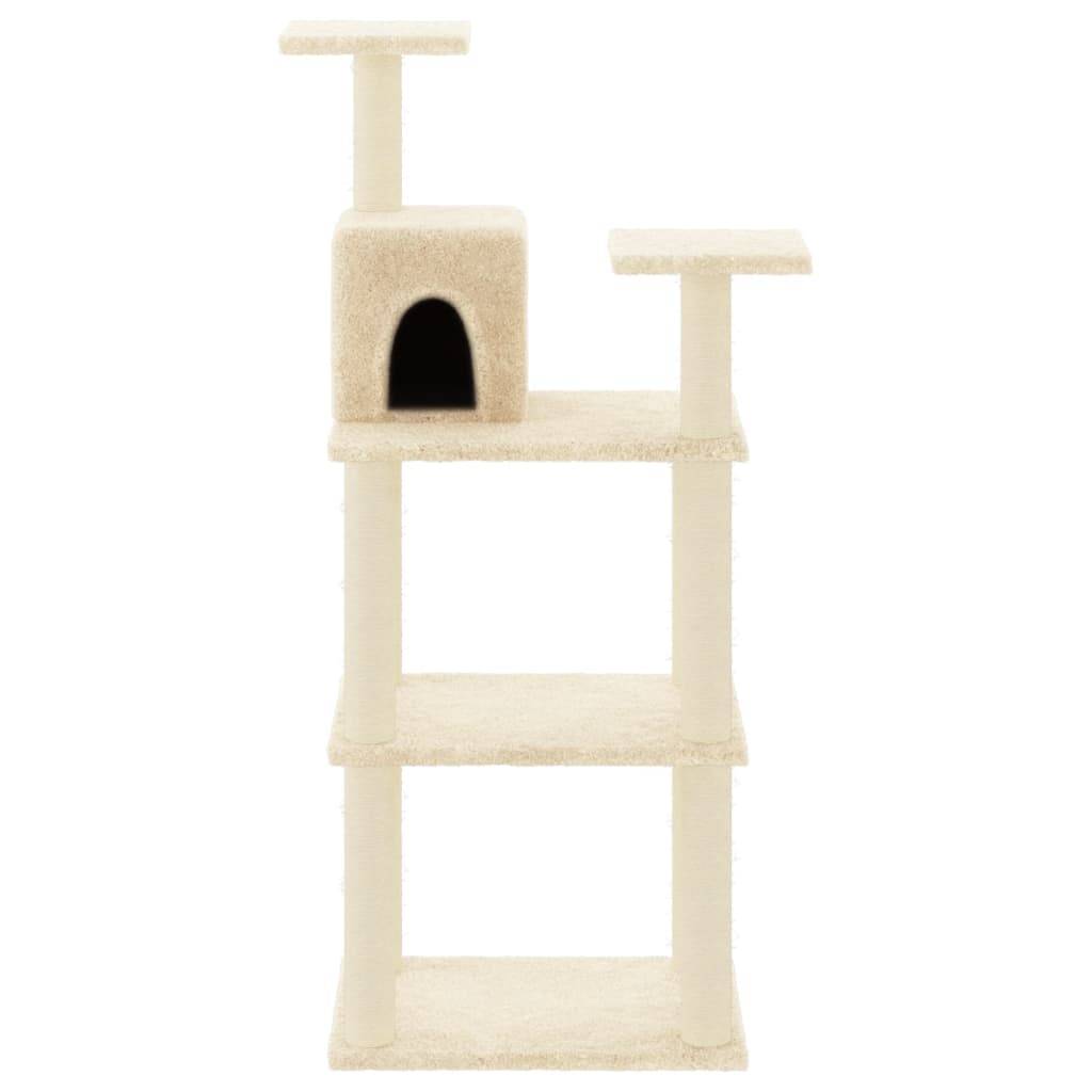 Arbre à chat bois et sisal crème 66 x 41 x 118.5 cm - PANGIVO - Image 3