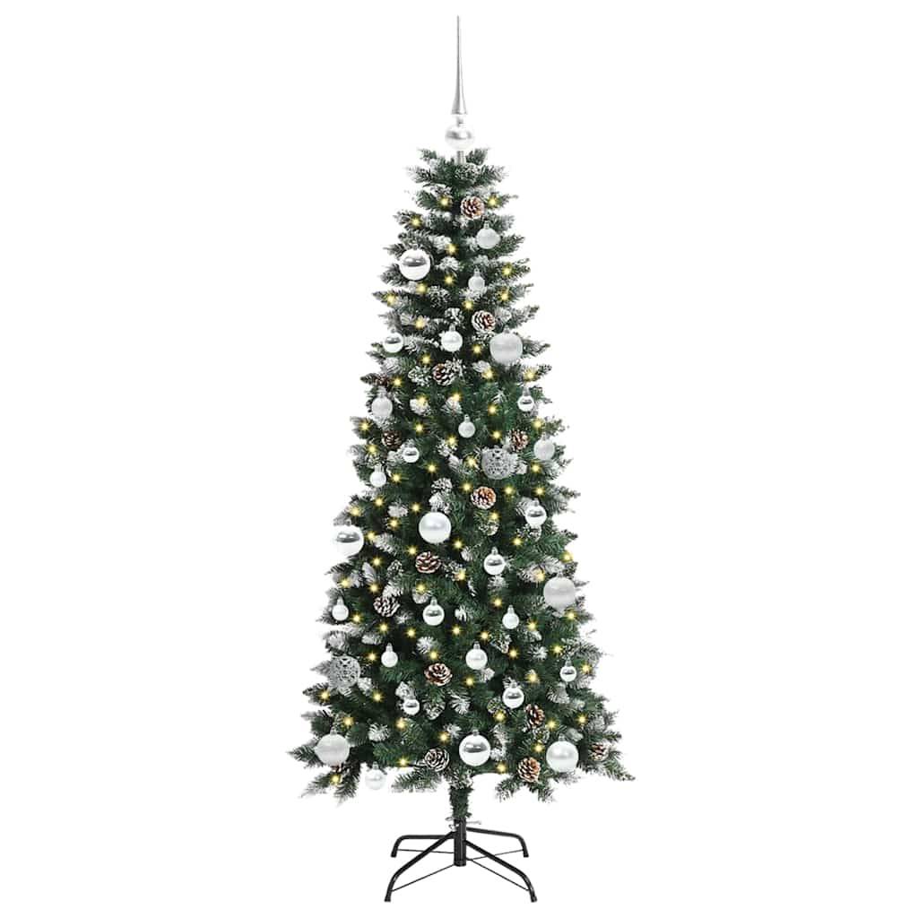 Sapin de Noël | Arbre de Noël artificiel Vert 150 cm PVC, plastique et acier Maison Chic - Image 3