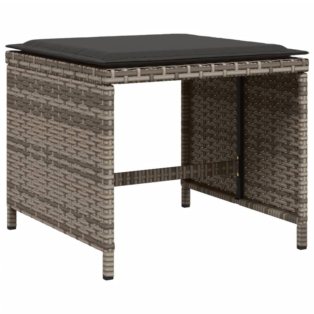 ComfortXL - Salon de Jardin Encastrable 10 Places Résine Tressée et Tabourets Gris 165cm – ComfortXL Outdoor Living - Image 6