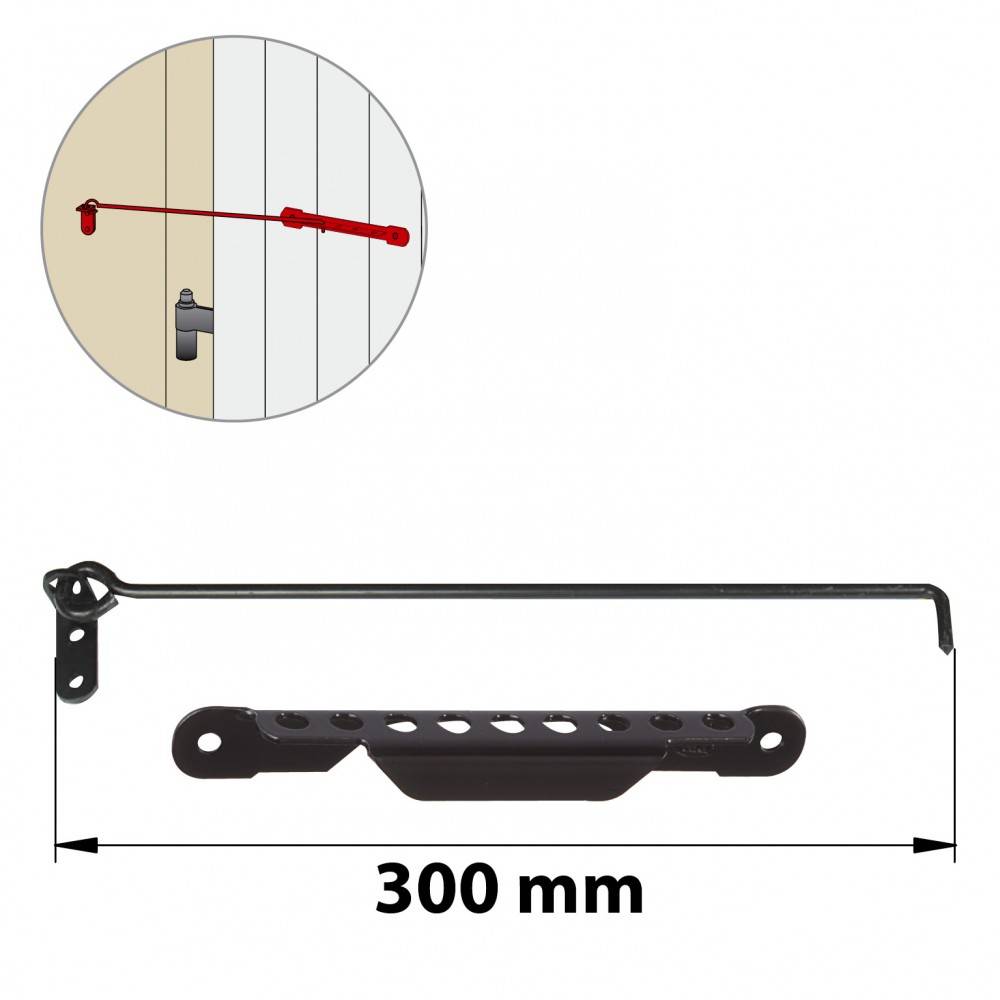 Afbat - Crochet sur platine et crémaillère acier prépeint, H.70 x L.350 x P.20 mm - Image 2