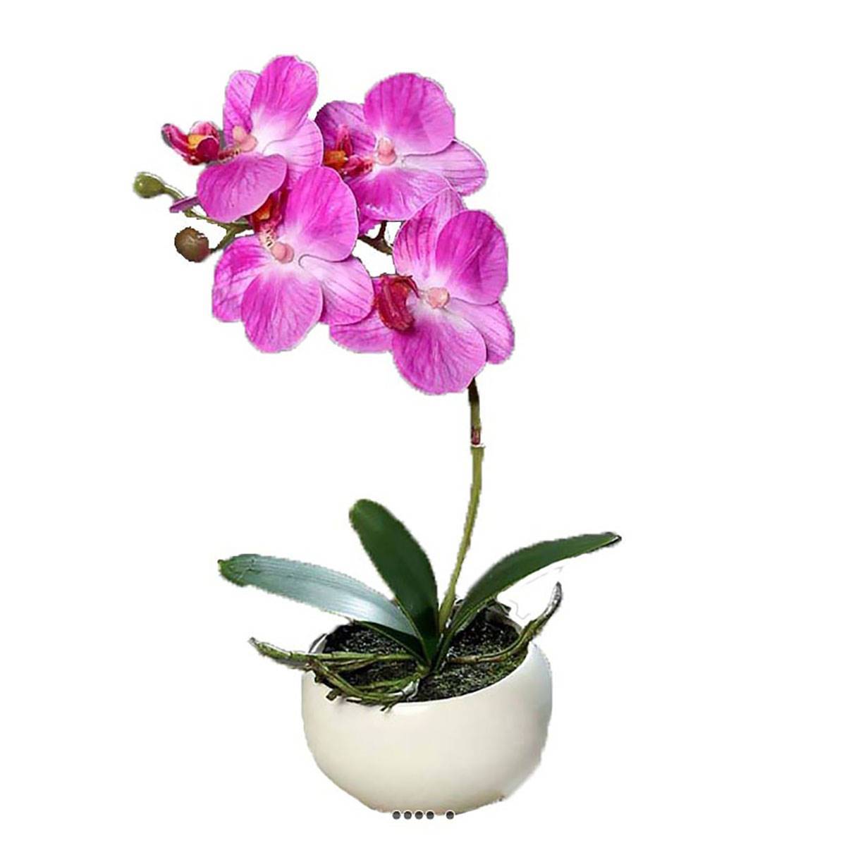 Artificielles - Orchidée phalaenopsis artificielle en coupe céramique H 25 cm Lavande - dimhaut: H 25 cm - couleur: Lavande - Imagen 1