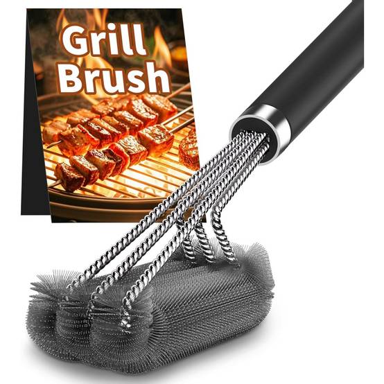 Brosse triangle nettoyage grille barbecue 45,7cm - Poignée anti-chaleur-Living123 - Image 1