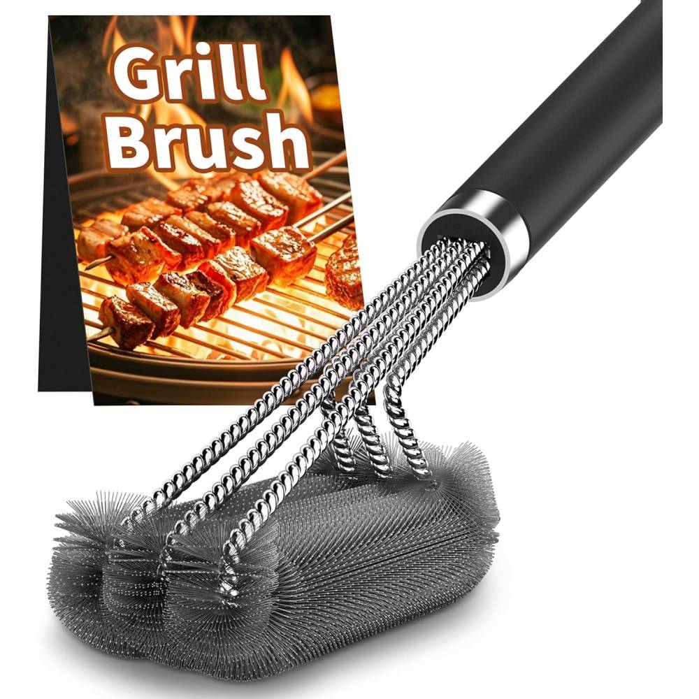 Brosse triangle nettoyage grille barbecue 45,7cm - Poignée anti-chaleur-Living123 - Image 1