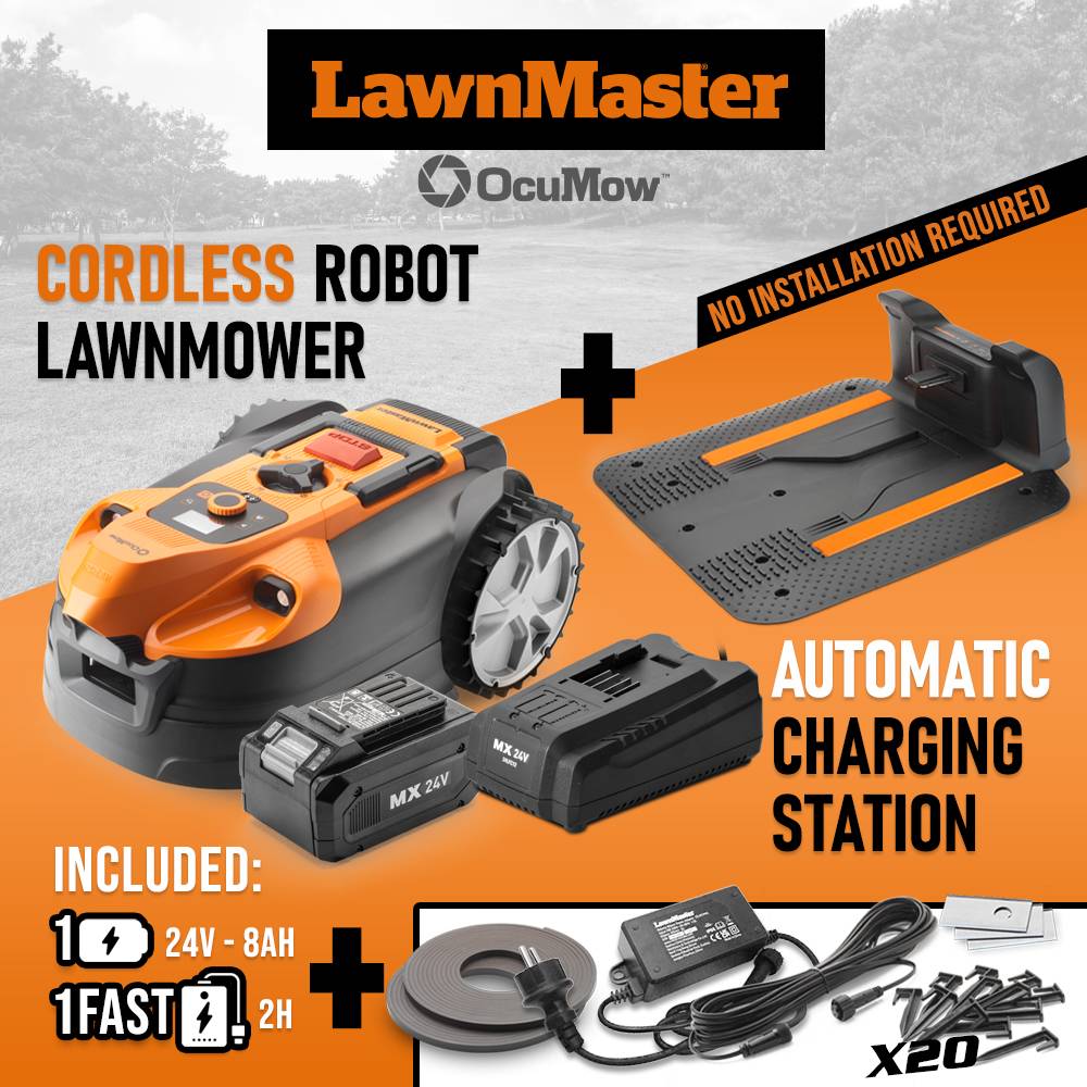 Robot tondeuse autonome 24V sans fil périmétrique avec station de charge - Max 800m² - Image 2
