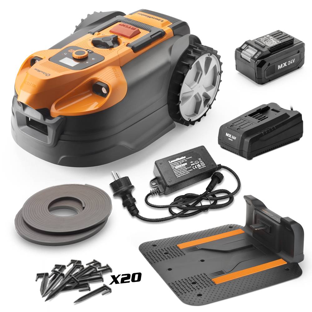 Lawnmaster - Robot tondeuse autonome 24V sans fil périmétrique avec station de charge - Max 800m²