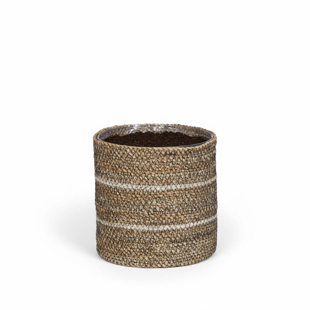 Cache-pot panier blanc - D.20cm