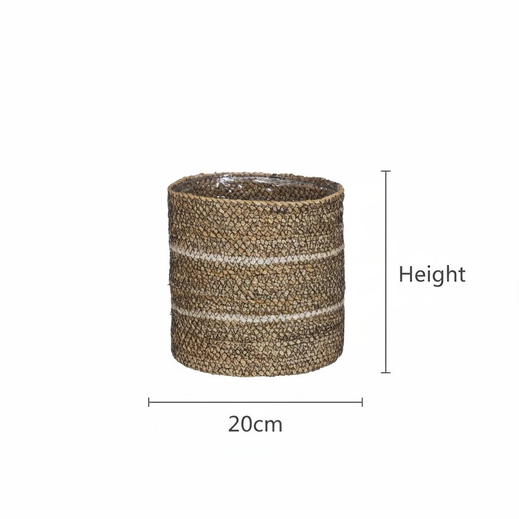Cache-pot panier blanc - D.20cm - Image 3