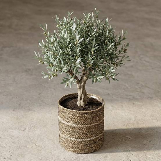 Cache-pot panier blanc - D.20cm - Image 6