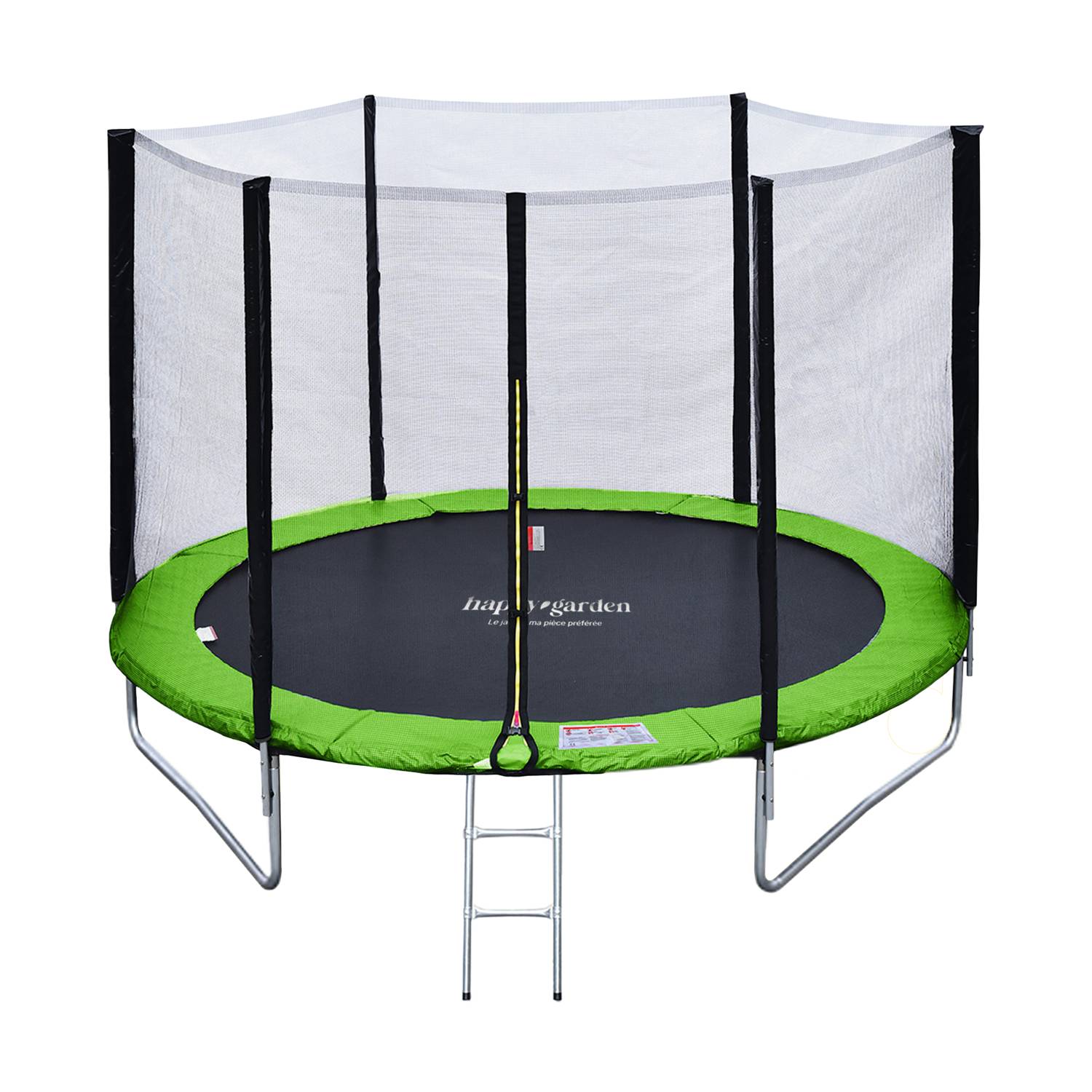 Happy Garden - Pack Premium Trampoline 180cm réversible vert / bleu CAIRNS + filet, échelle, bâche et kit d'ancrage - HAPPY GARDEN - Imagen 1