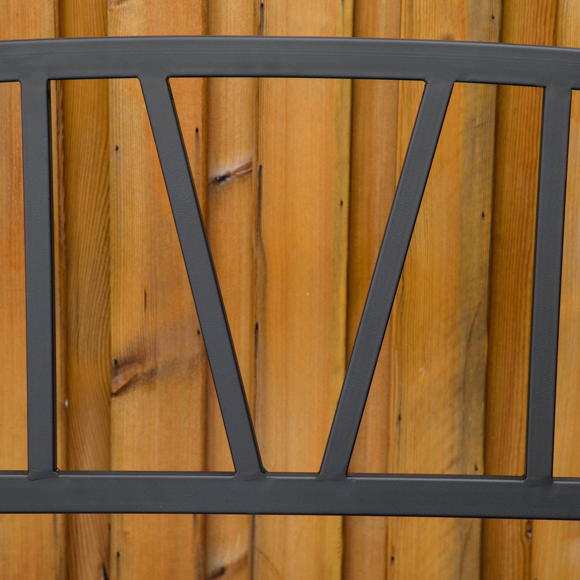 Banc de jardin en métal noir imperméable, banc d'extérieur 2 places en fer, 128 x 56 x 86 cm - Image 9