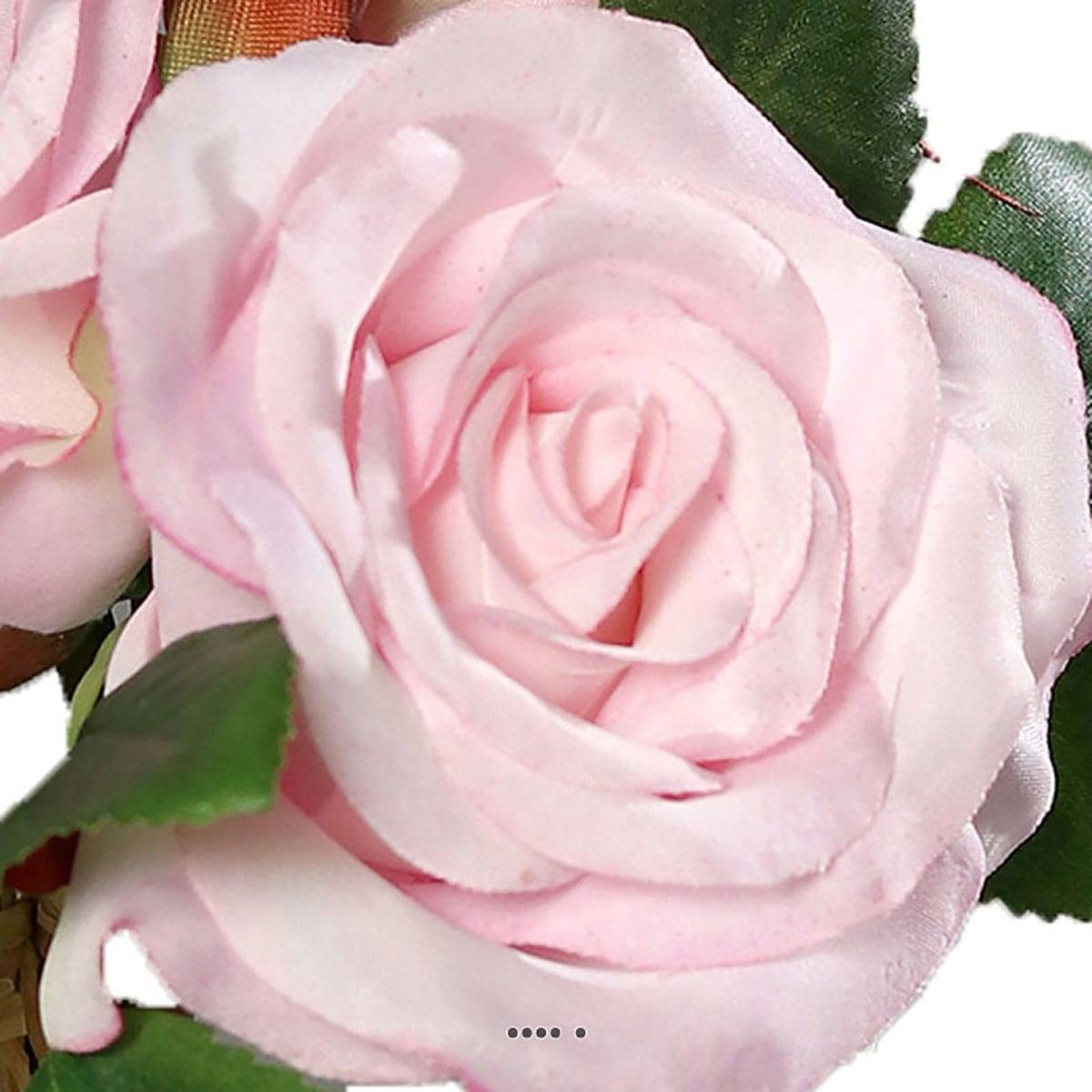 Artificielles - Adorable petit bouquet de fausses roses 3 têtes H 17 cm Rose pâle - couleur: Rose pâle - Imagen 3