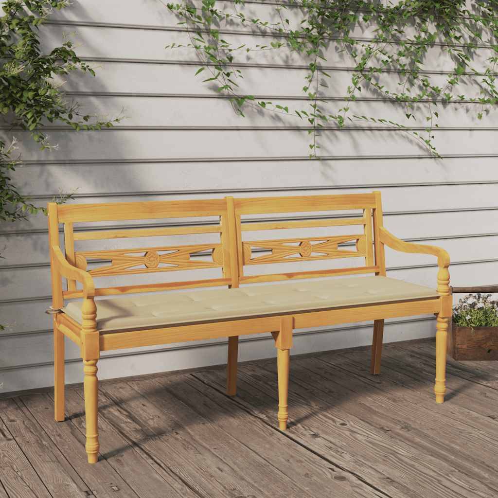 PANGIVO - Banc de jardin bois de teck beige 150 x 51.5 x 84 cm - PANGIVO - Image 1