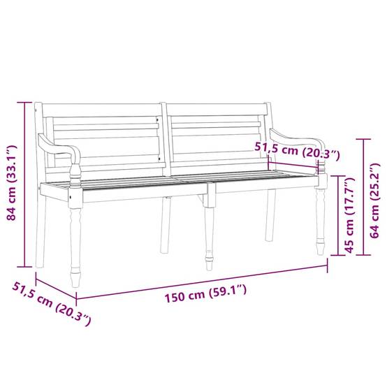PANGIVO - Banc de jardin bois de teck beige 150 x 51.5 x 84 cm - PANGIVO - Image 8
