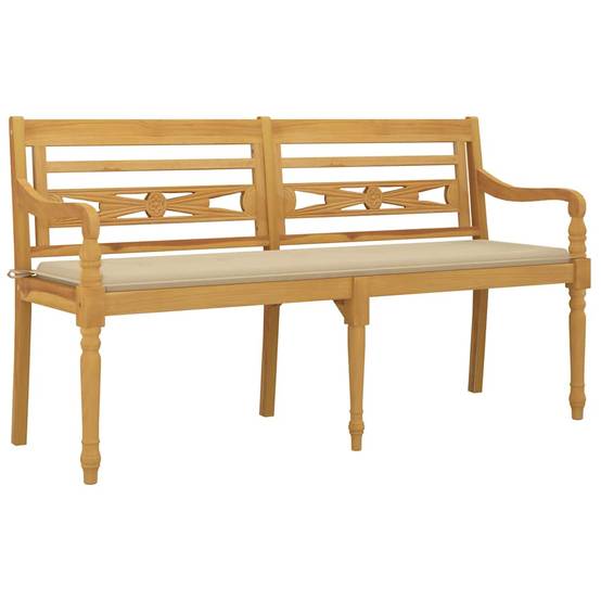PANGIVO - Banc de jardin bois de teck beige 150 x 51.5 x 84 cm - PANGIVO - Image 3