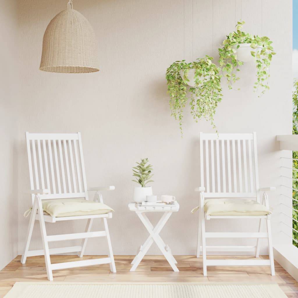 ComfortXL - Lot de 2 Coussins d'Assise Tissu Oxford Épais 7cm pour Salon de Jardin Blanc Crème 50x50 cm – ComfortXL Outdoor Living