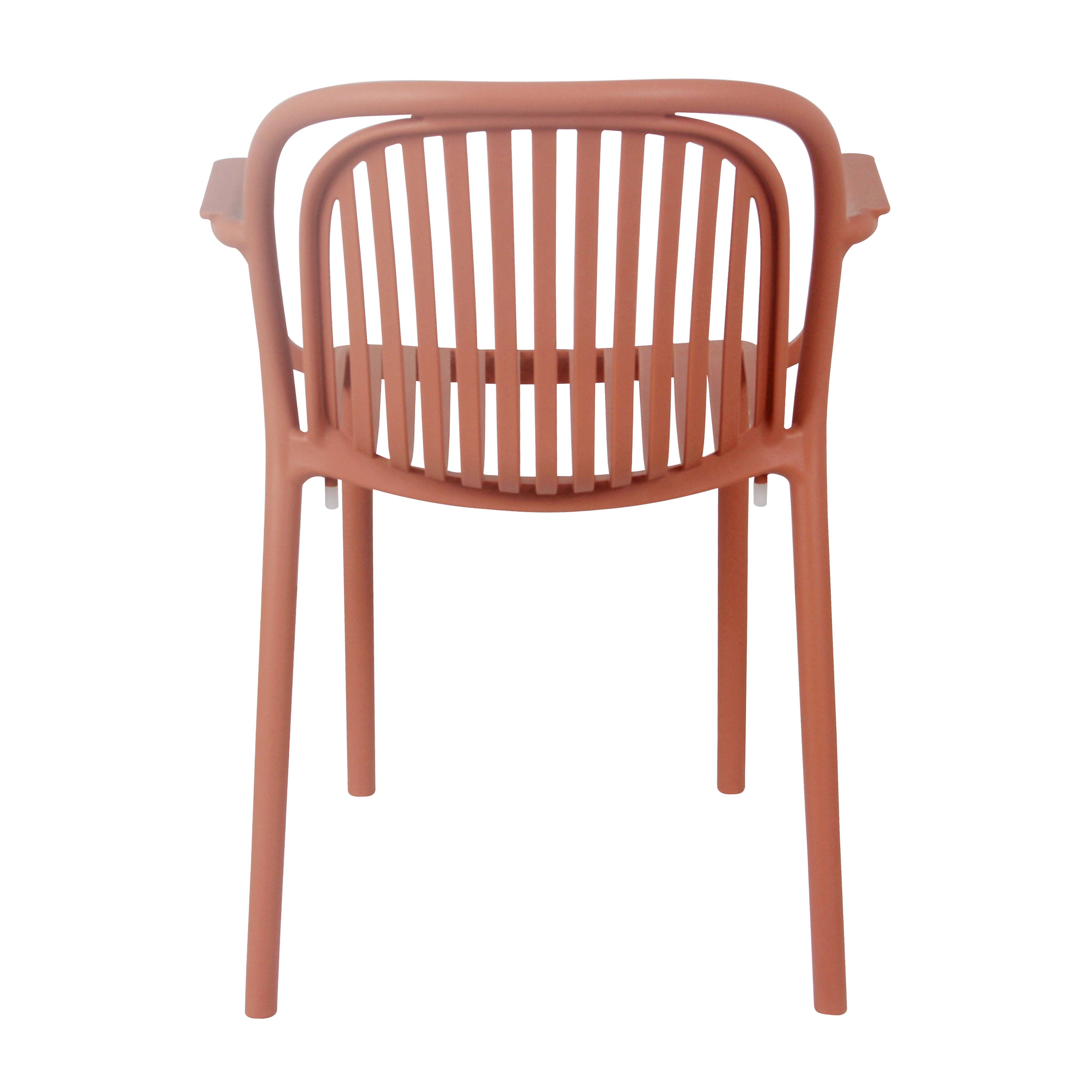 Oviala - Lot de 4 fauteuils en plastique terracotta Copenhague - Oviala - Imagen 6
