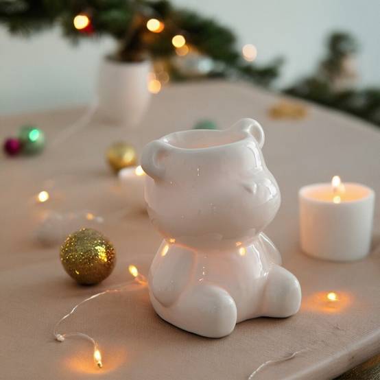 Brûle-Parfum Céramy Teddy - Objet Artisanat Amusant - Intérieur moderne parfumé - Figurine Animale - 38 ml - H 12,5cm – Zen'Arôme - Image 3