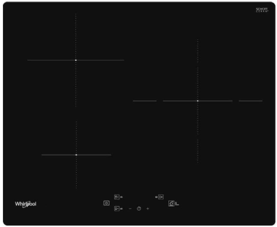 Table de cuisson induction 60cm 3 feux 7200w noir WSQ1160NE Whirlpool - Image 1