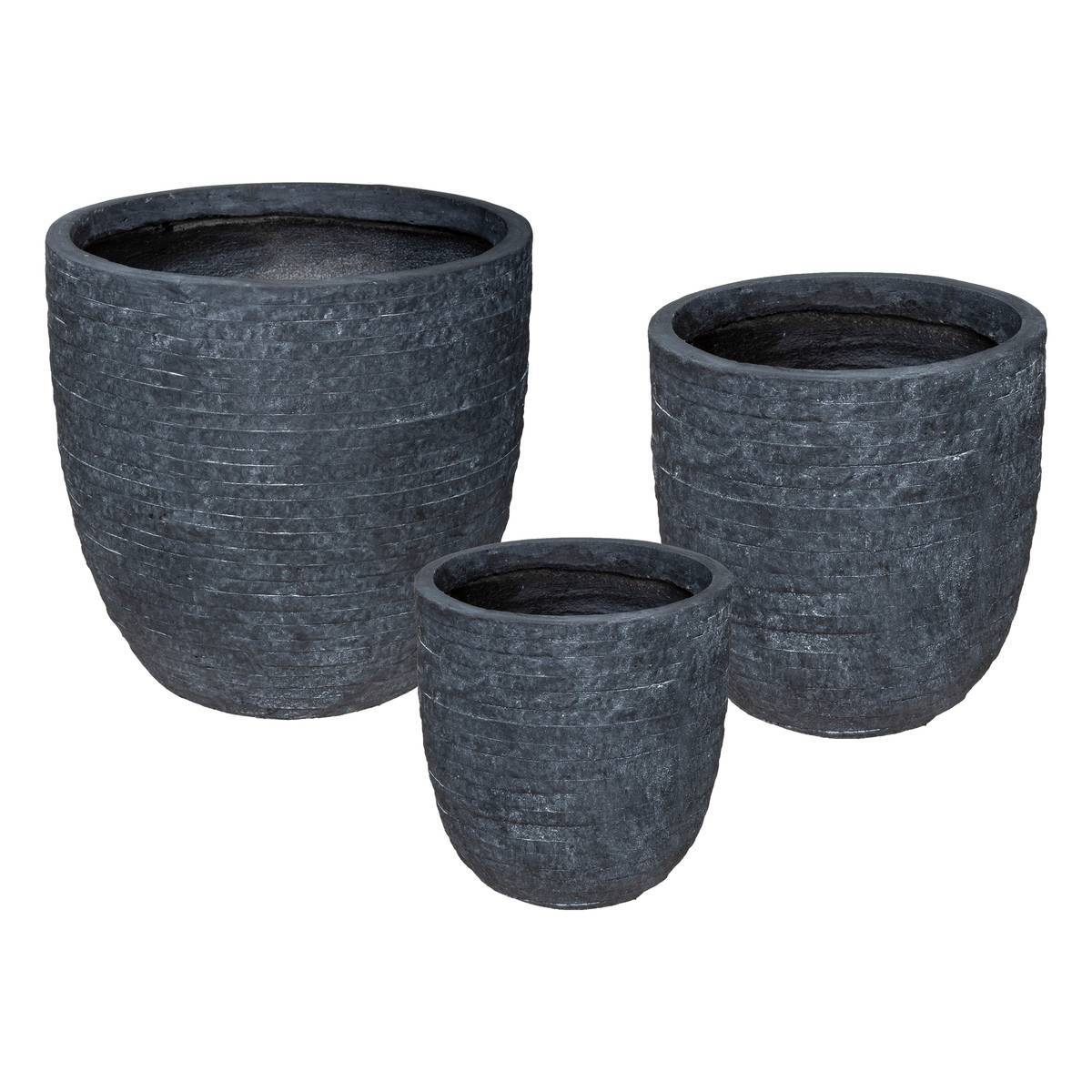 Atmosphera - Set de 3 pots fibre D27/34/43cm - Atmosphera Créateur d'intérieur - Image 1