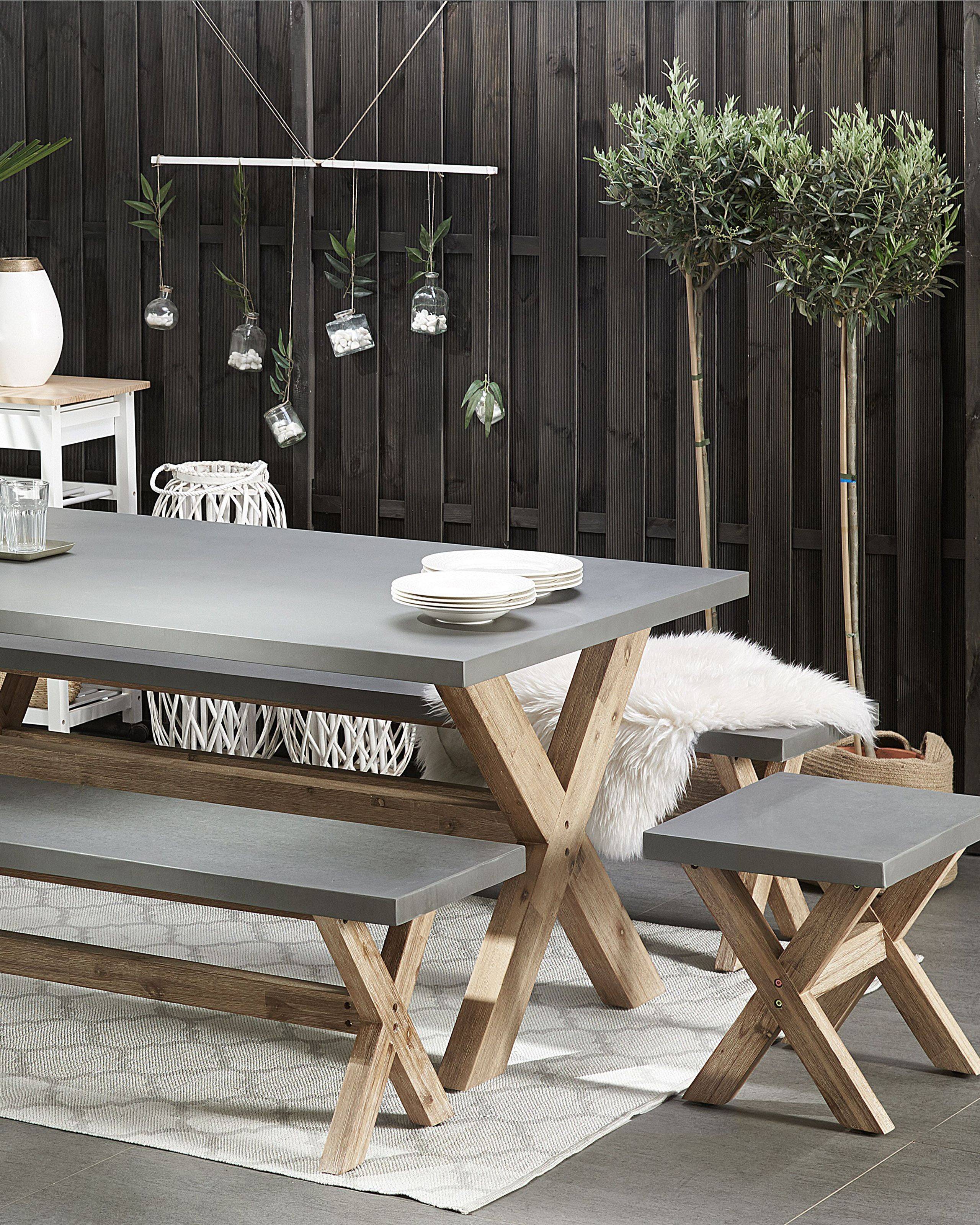 Beliani - Chaise de jardin Fibre-ciment Gris OLBIA - Beliani - Imagen 1