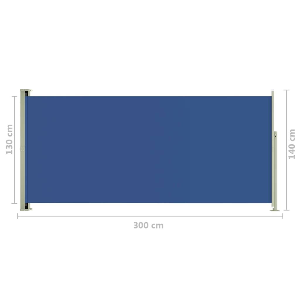 Helloshop26 - Auvent paravent store brise-vue latéral rétractable de patio jardin terrasse balcon protection visuelle écran 140 x 300 cm bleu - Imagen 6