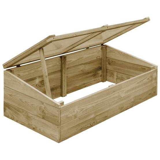 Lot 2 Serres Châssis Bois Pin Imprégné Potager Semis 100x50cm - ComfortXL Outdoor Living - Image 3