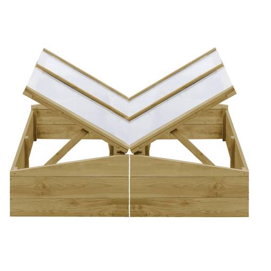 Lot 2 Serres Châssis Bois Pin Imprégné Potager Semis 100x50cm - ComfortXL Outdoor Living - Image 1