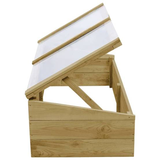 Lot 2 Serres Châssis Bois Pin Imprégné Potager Semis 100x50cm - ComfortXL Outdoor Living - Image 6