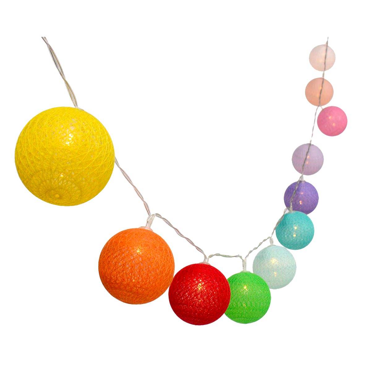 Lumisky - Guirlande solaire MIMY COLORS 10 boules coton 3.8M - Imagen 1