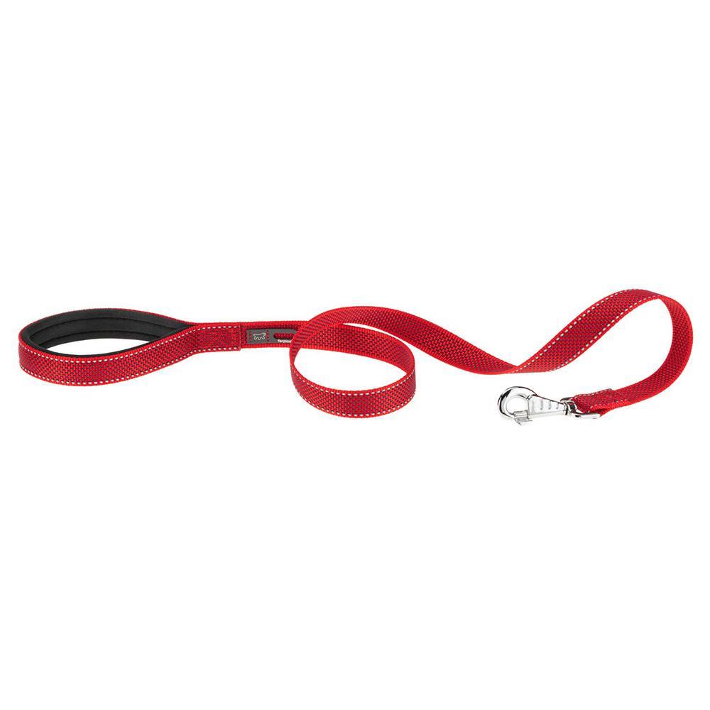 Ferplast - Laisse Réfléchissante pour Chiens DAYTONA DELUXE G25/120, Support Sachets Hygieniques, Poignée Rembourrée, Rouge-Noir - Imagen 1