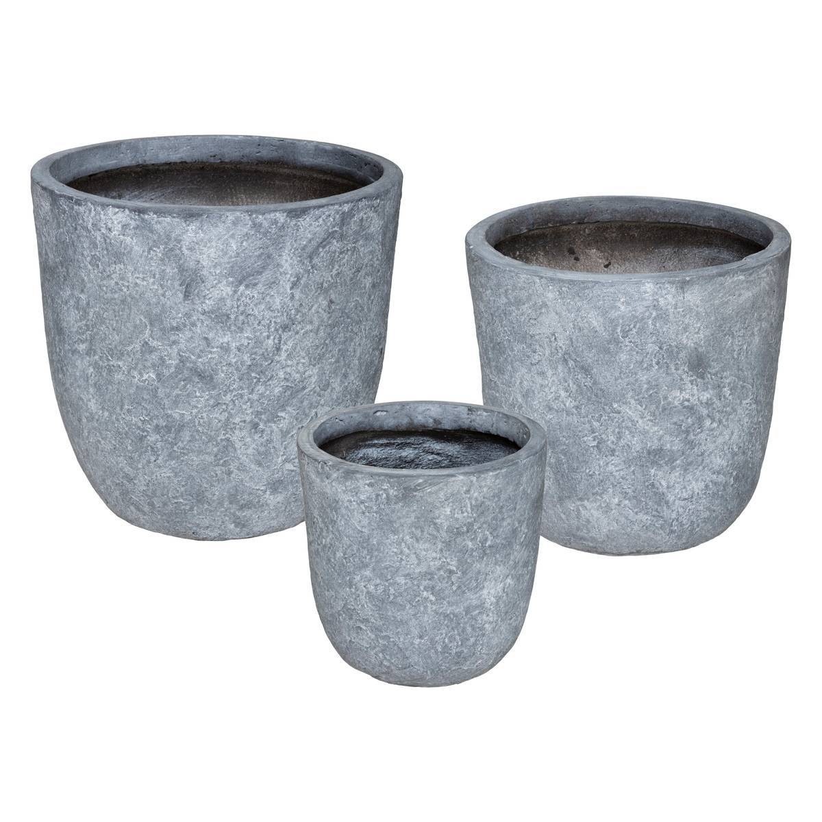 Atmosphera - Set de 3 pots fibre D27/34/43cm - Atmosphera Créateur d'intérieur - Image 1
