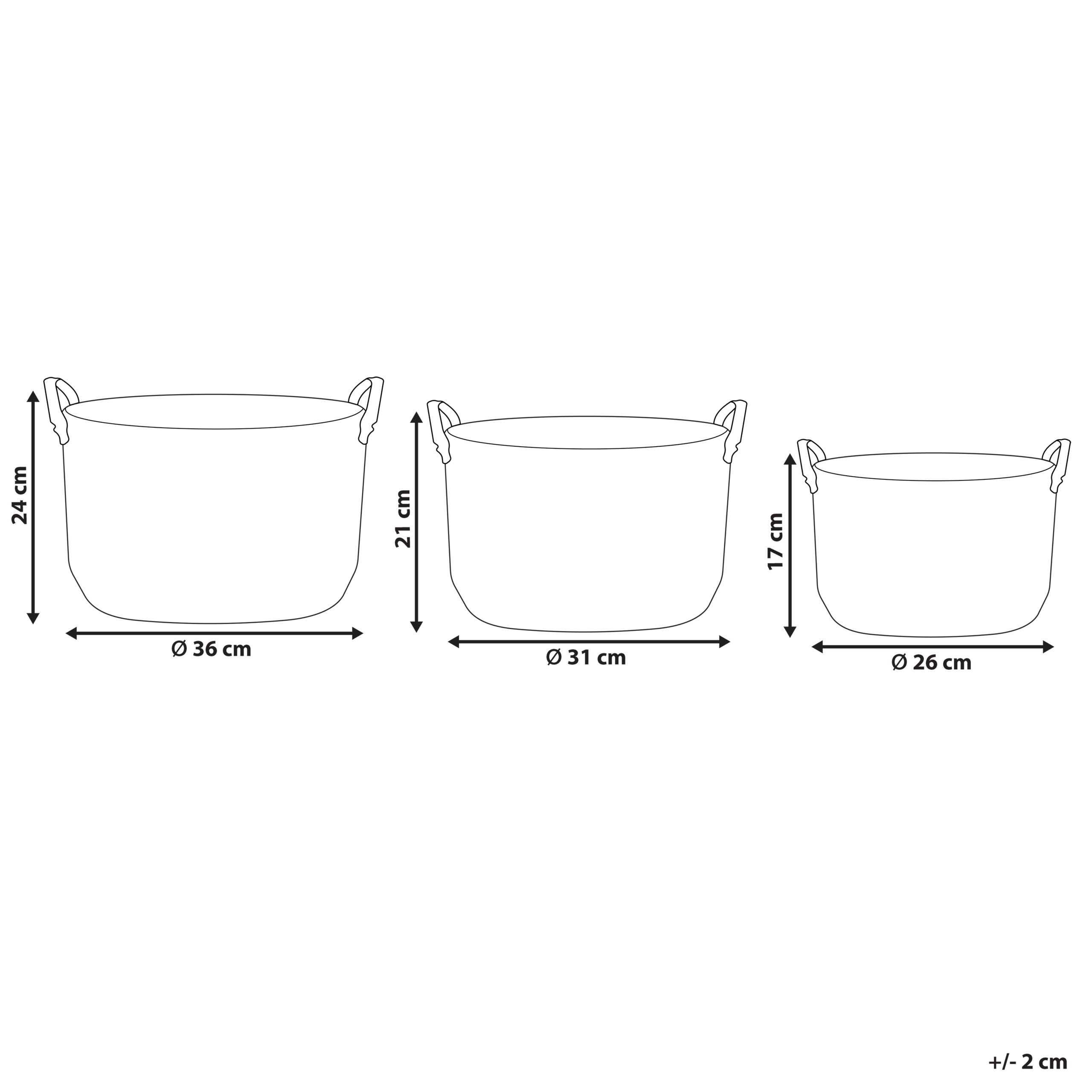 Lot de 3 Paniers de Rangement en Herbier Marin Naturel avec Poignées en Cuir PU Panier à Linge Style Boho - Image 3