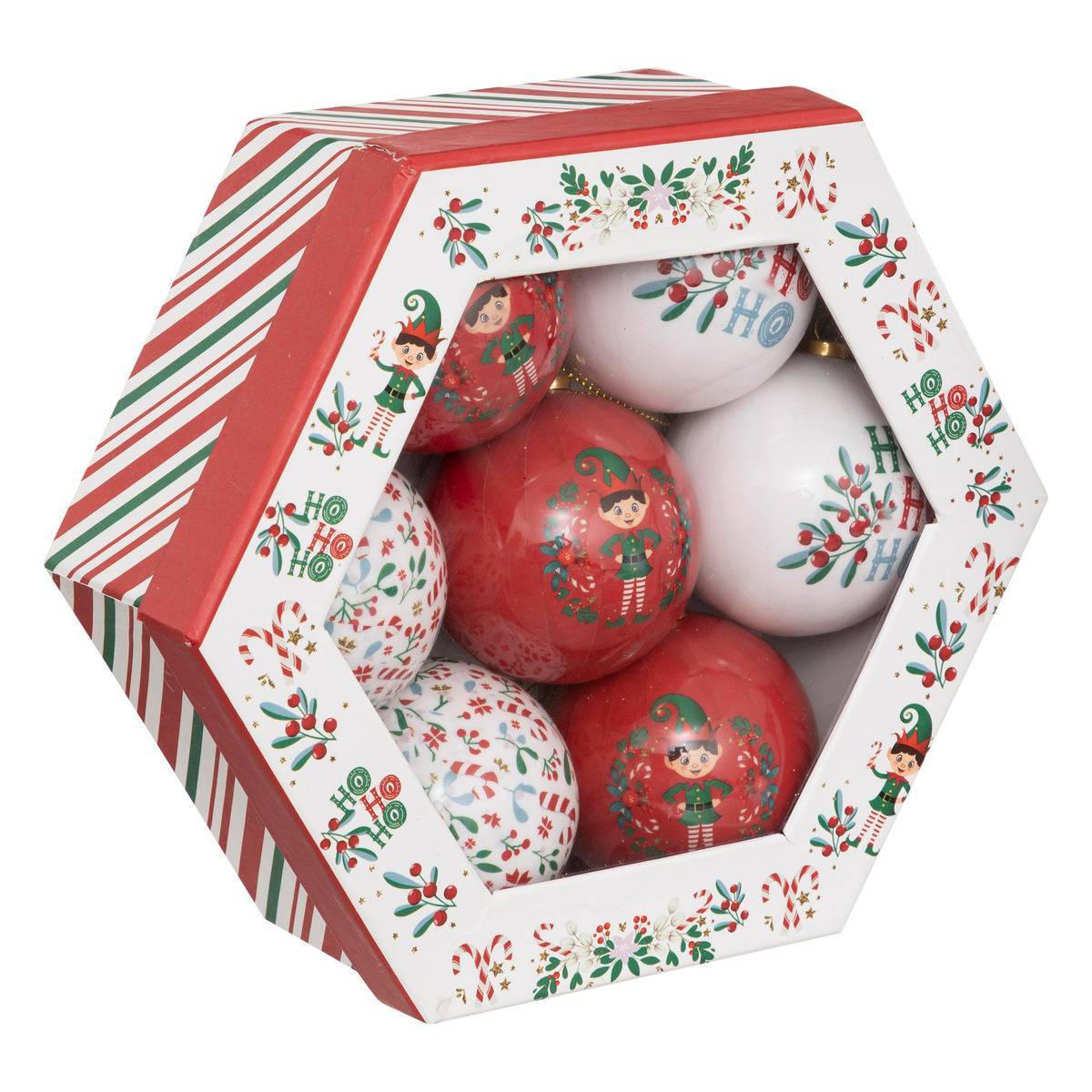 Fééric Lights & Christmas - Boules de Noël "Atelier des lutins" coffret de 7 en papier D7.5cm - Feeric Lights & Christmas - Imagen 1