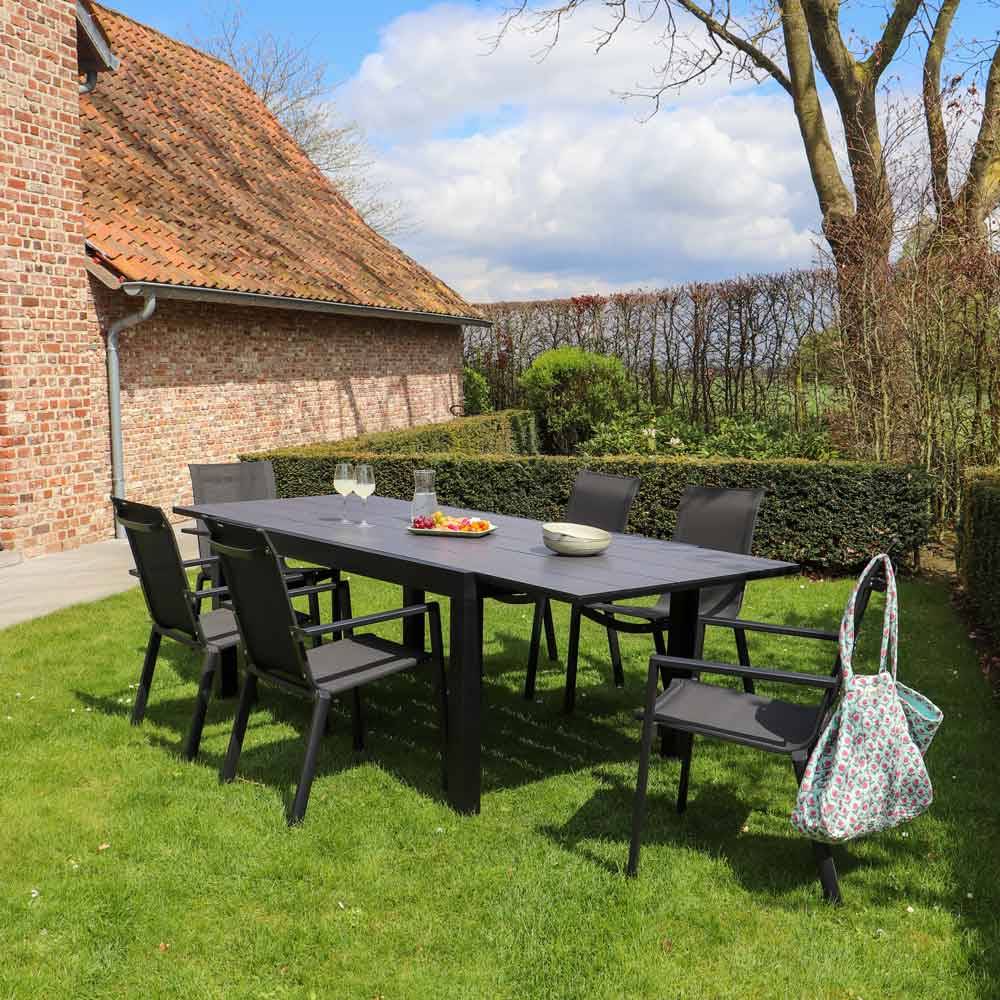 Wilsa Garden - Ensemble de jardin en aluminium extensible 6/10P HPL - Imagen 1