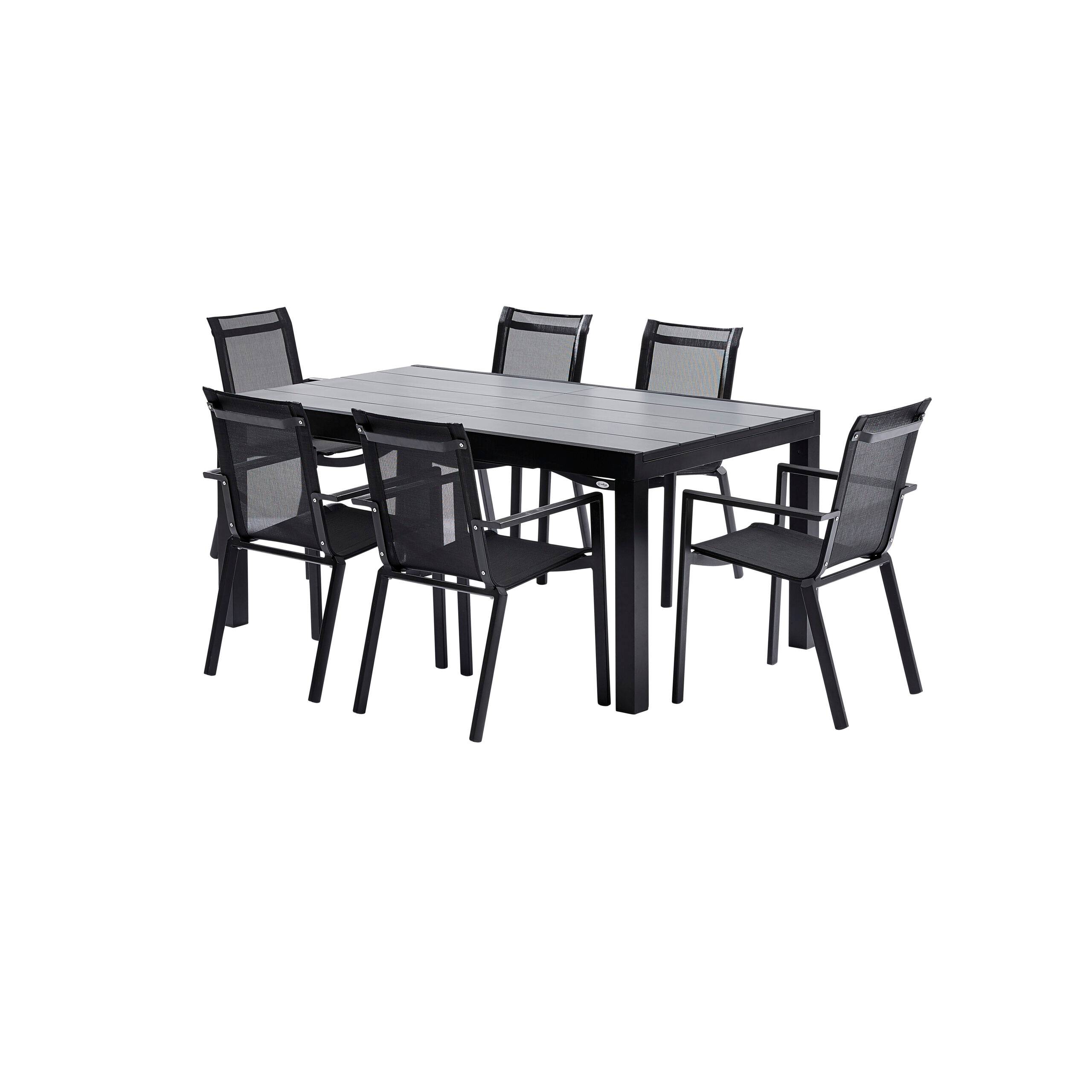 Wilsa Garden - Ensemble de jardin en aluminium extensible 6/10P HPL - Imagen 2
