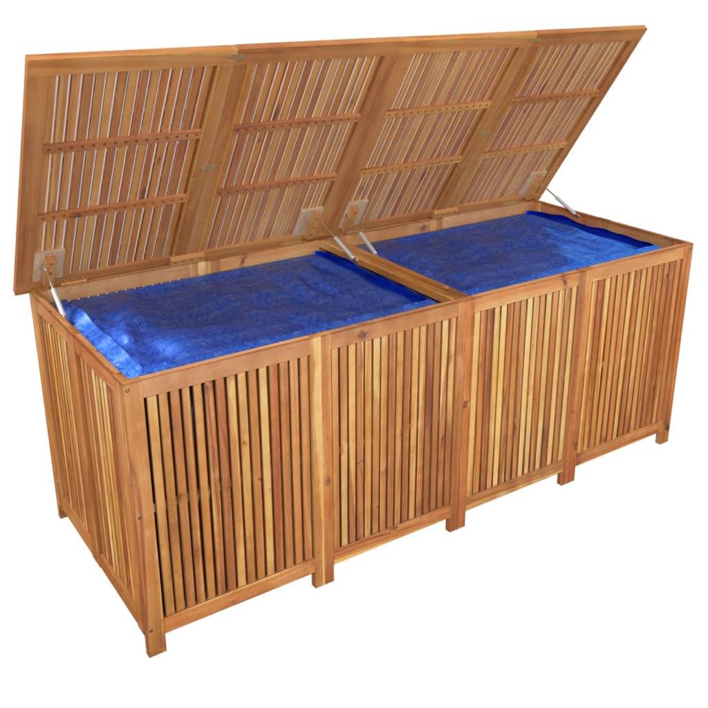 Helloshop26 - Coffre boîte meuble de jardin rangement 200 x 80 x 75 cm bois massif d'acacia - Imagen 2