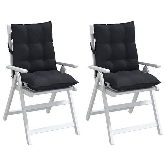 Coussins de chaise à dossier bas tissu oxford noir 100 x 50 x 7 cm, poids:3.2kg - PANGIVO - Image 4
