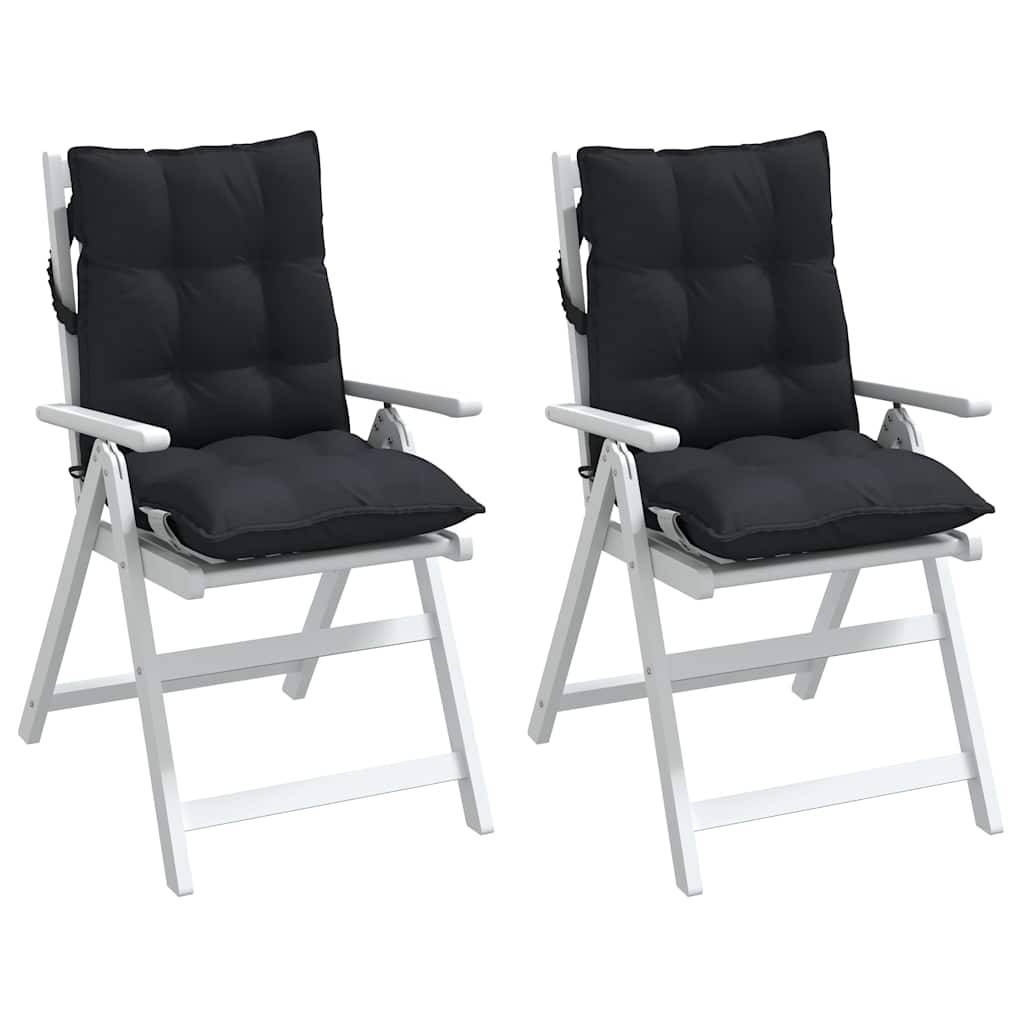 Coussins de chaise à dossier bas tissu oxford noir 100 x 50 x 7 cm, poids:3.2kg - PANGIVO - Image 4