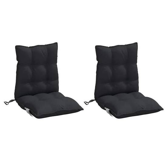 Coussins de chaise à dossier bas tissu oxford noir 100 x 50 x 7 cm, poids:3.2kg - PANGIVO - Image 3