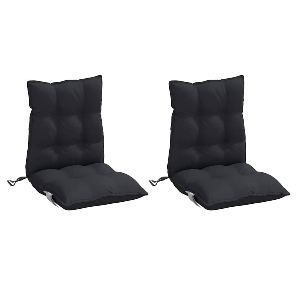 Coussins de chaise à dossier bas tissu oxford noir 100 x 50 x 7 cm, poids:3.2kg - PANGIVO - Image 3