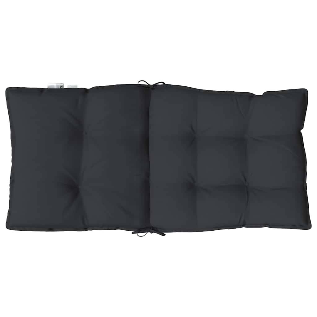 Coussins de chaise à dossier bas tissu oxford noir 100 x 50 x 7 cm, poids:3.2kg - PANGIVO - Image 7
