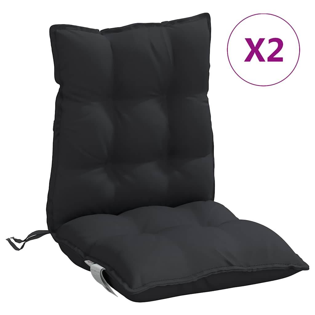 Coussins de chaise à dossier bas tissu oxford noir 100 x 50 x 7 cm, poids:3.2kg - PANGIVO - Image 2
