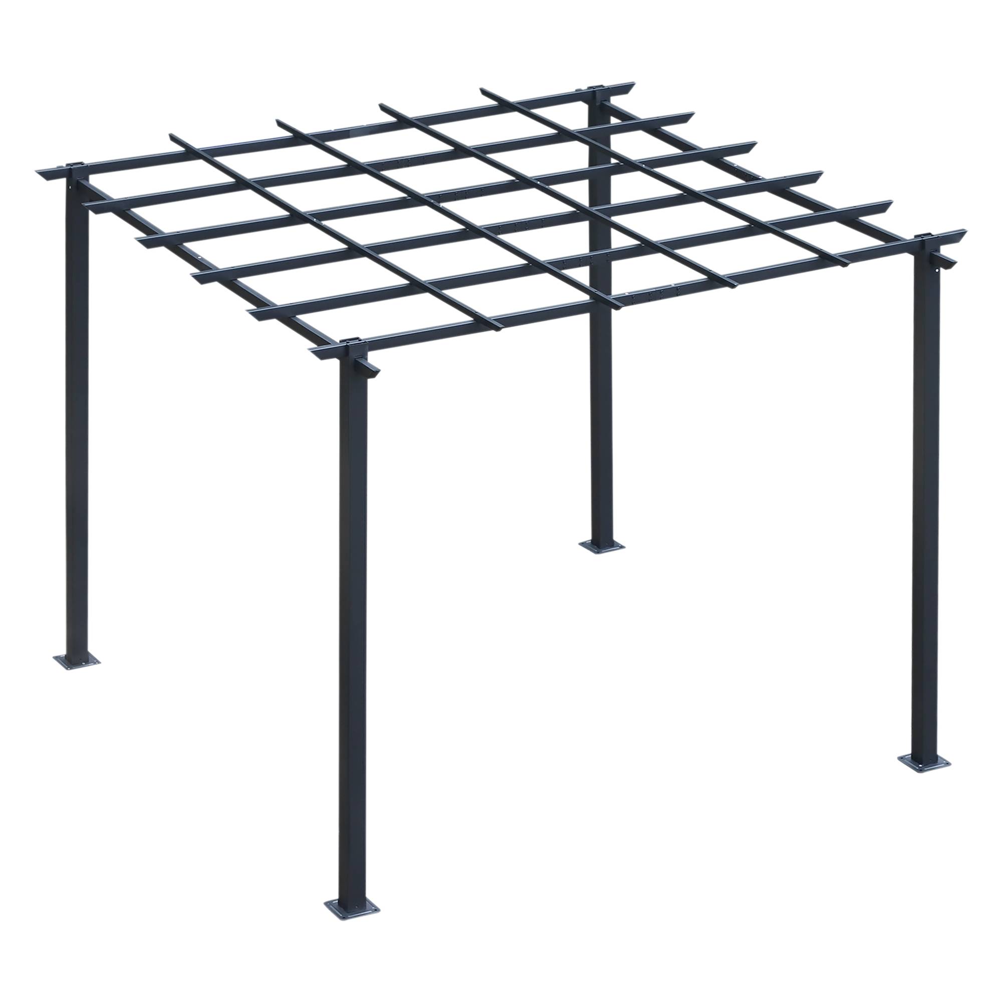 Pergola autoportante métal terrasse création zone ombragée 3x3m coloris noir - ComfortXL Outdoor Living - Image 2