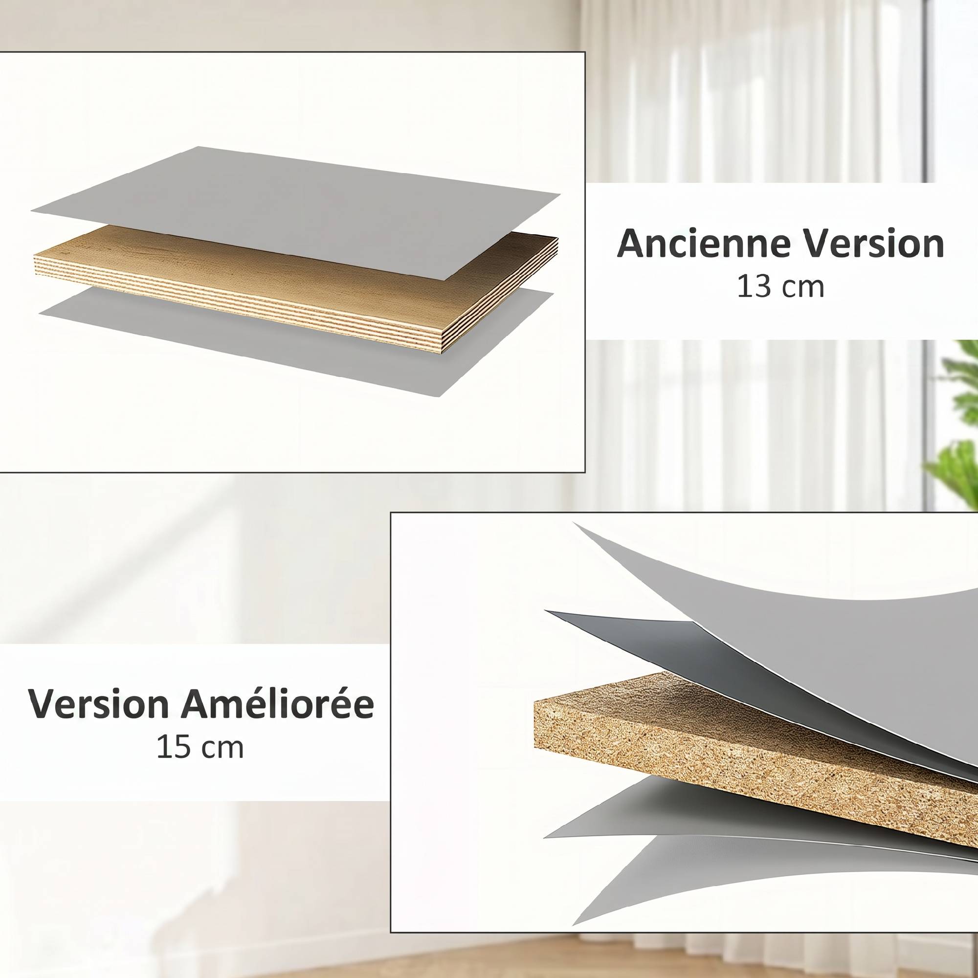 Sans Marque - Coffre de rangement, banc de rangement avec couvercle rabattable et charnières de sécurité, 100 x 40 x 40 cm, gris - Image 9