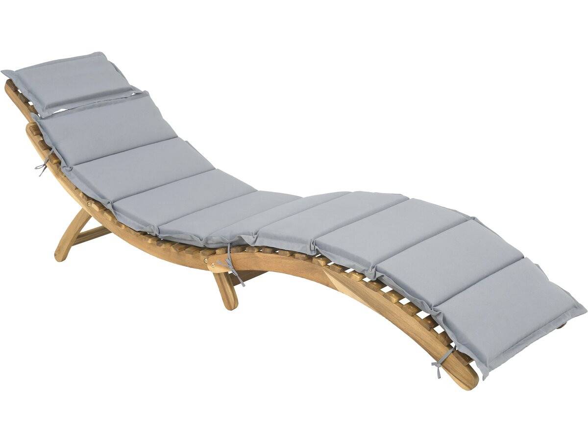Habitat Et Jardin - Bain De Soleil En Bois Avec Coussins Inclus "jakarta" - Gris -habitat Et Jardin