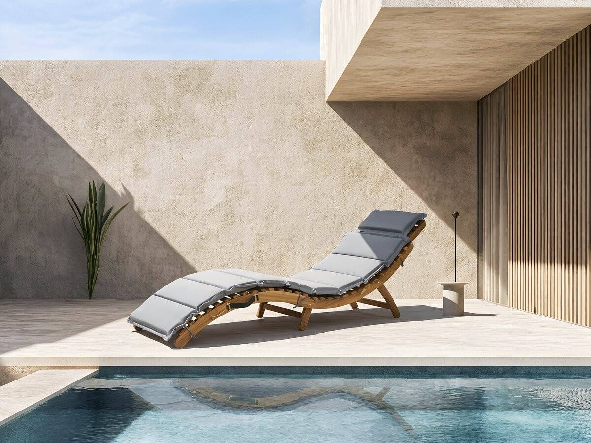 Habitat Et Jardin - Bain De Soleil En Bois Avec Coussins Inclus "jakarta" - Gris -habitat Et Jardin - Image 2