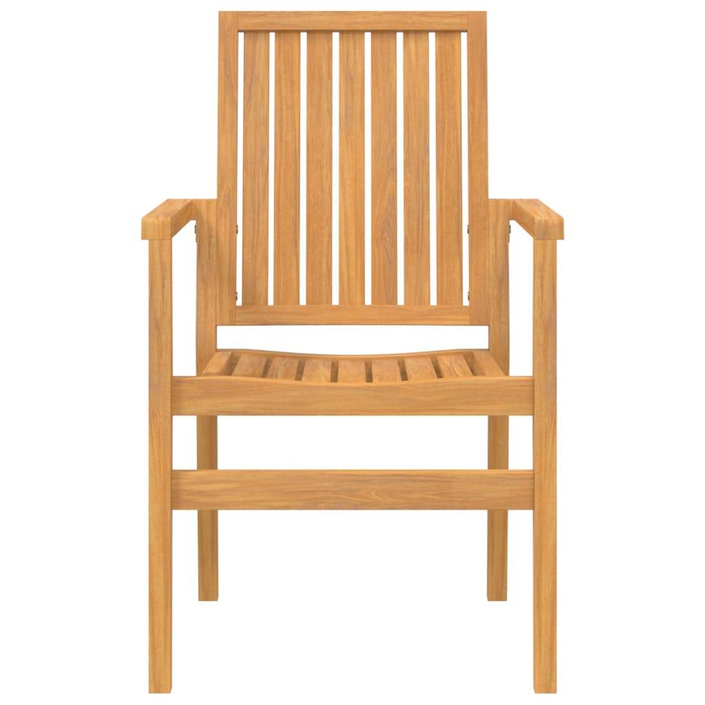 Chaises de jardin empilables bois de teck 56,5 x 57,5 x 91 cm - PANGIVO - Image 4