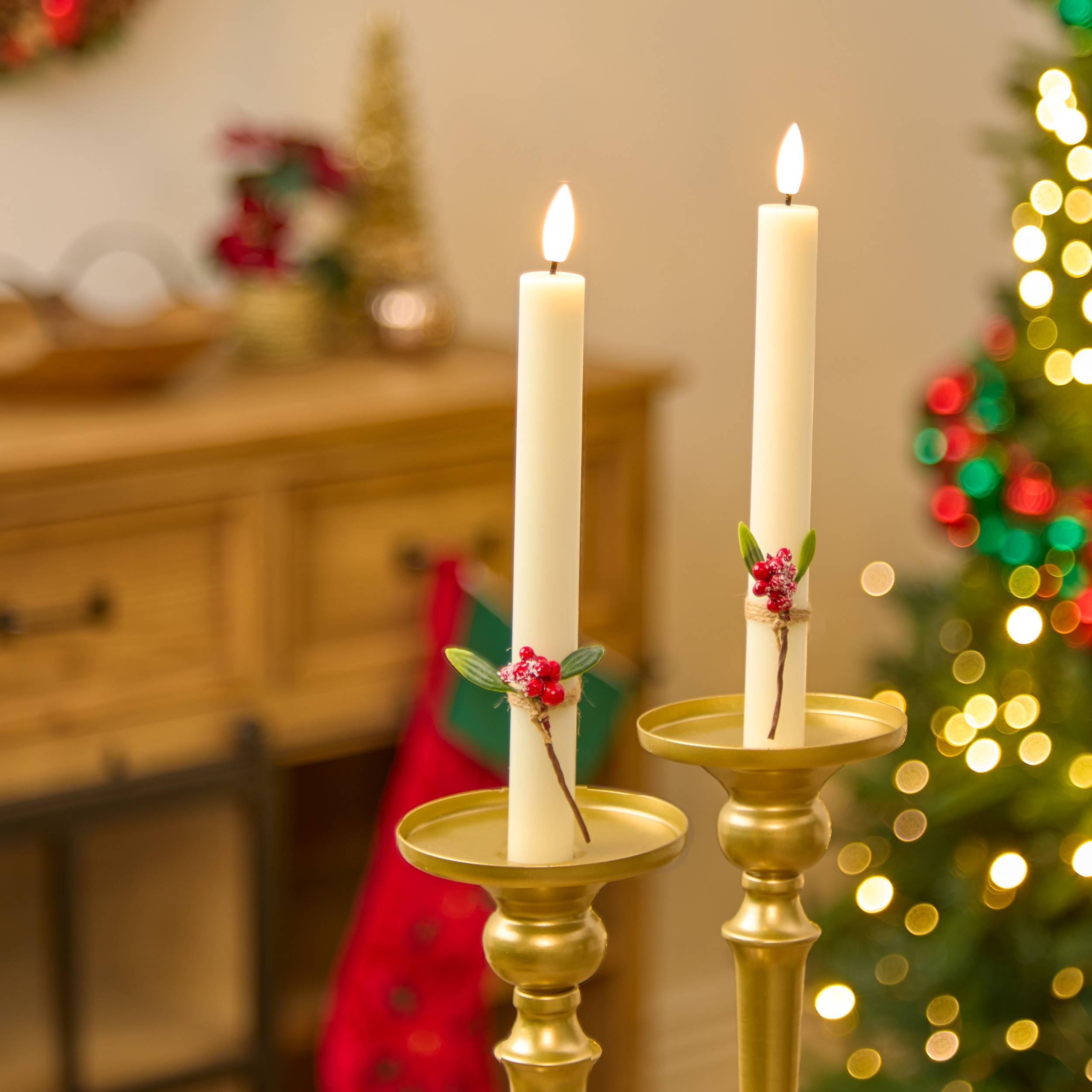 Atmosphera - Lot de 2 bougies LED Lupa bâton blanc - Atmosphera Créateur d'intérieur - Image 1