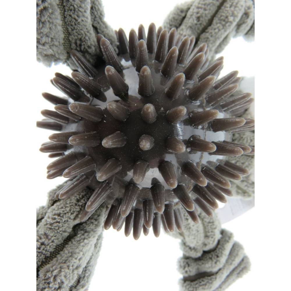 Flamingo - Jouet lapin Gommy gris, avec balle picots TPR, 25 cm, pour chien - Imagen 4