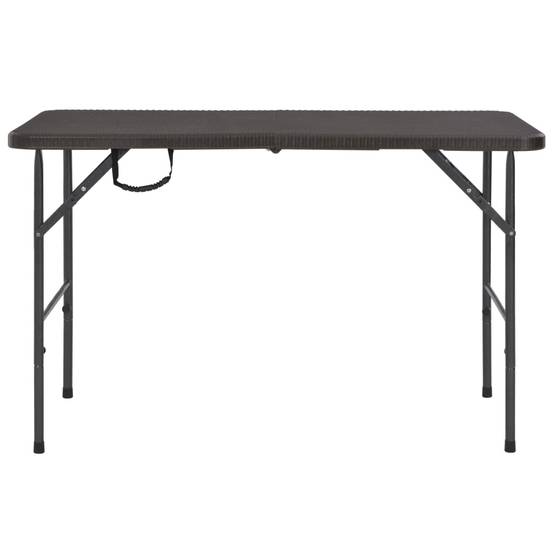 PANGIVO - Table de jardin pliante marron PEHD aspect rotin 120 x 60 x 74 cm - PANGIVO - Image 2